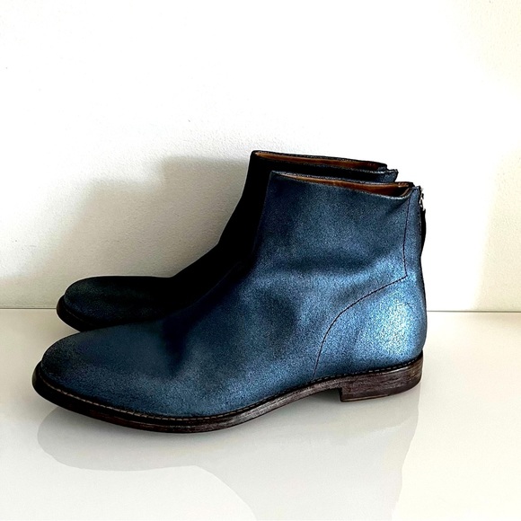 MOMA Anna Boots in Metallic Blue Genuine Leather, 40EU, NWOT - Picture 3 of 13